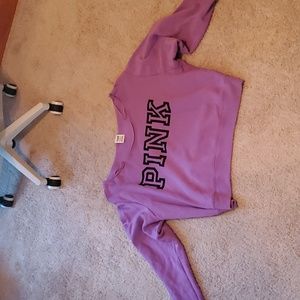 Victoria Secret womens off the shoulder cropped sweatshirt.